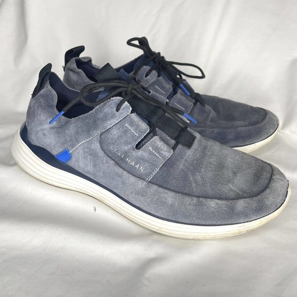 Cole Haan Grand sport Mens 12 M Gray Suede Leather Apron Toe Sneaker Shoes - Picture 1 of 8